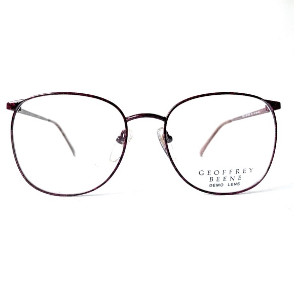 Geoffrey Beene MOD GB-1002 Wine Vintage 80s Low Profile Metal Eyeglasses Maroon